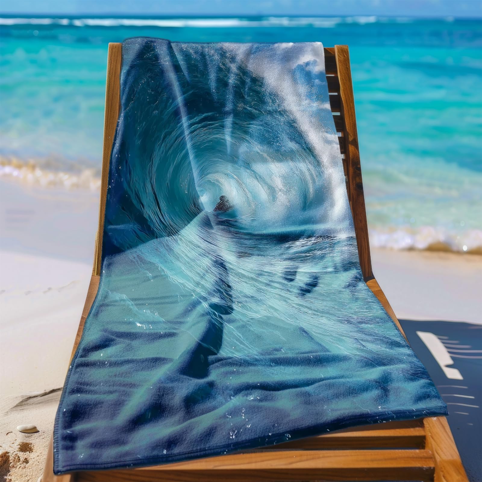 Telo Mare Microfibra 210x230 Blu Verde Telo Spiaggia Grande Antisabbia,XXL Asciugamano Mare, Asciugatura Rapida, Stuoia Spiaggia Leggero E Portatile