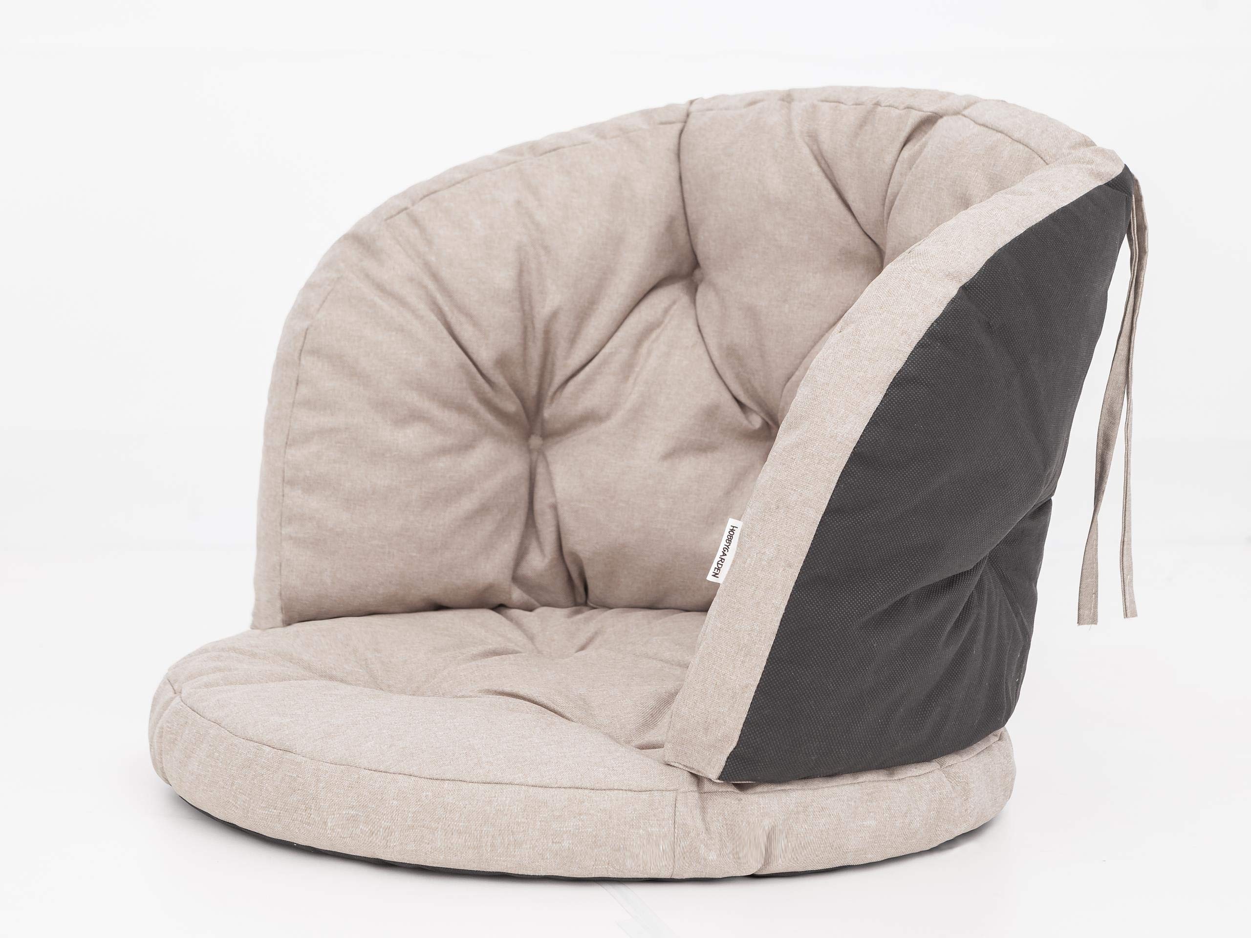 Set di cuscini per salottino in rattan, cuscini per poltrone, cuscini estivi per il salotto all’aperto, Set di cuscini per poltrone e uno per divano, 50 x 50 x 38 cm, beige