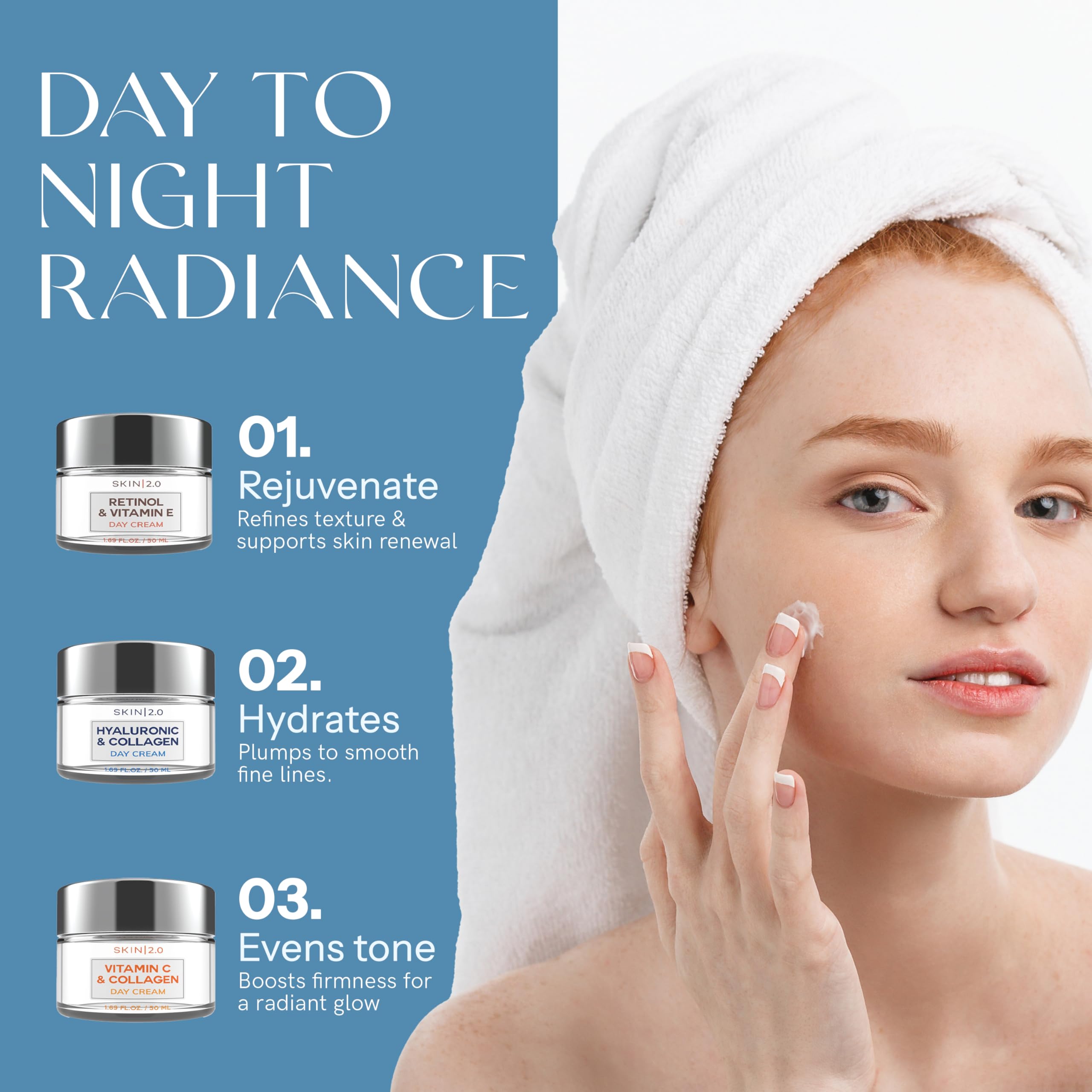 Amazon.com : Skin 2.0 Face Moisturizer Day Cream Set