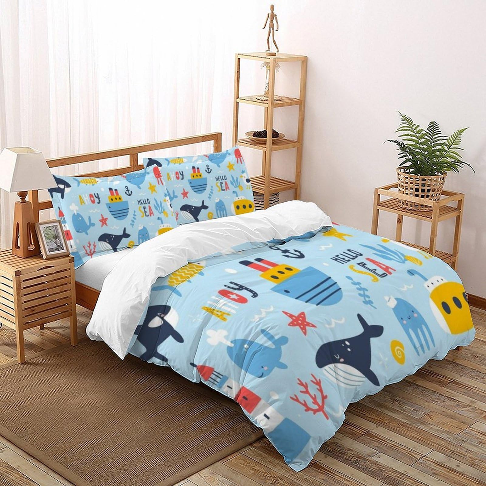 Linge de lit baleine microfibre pour une chambre parentale apaisante