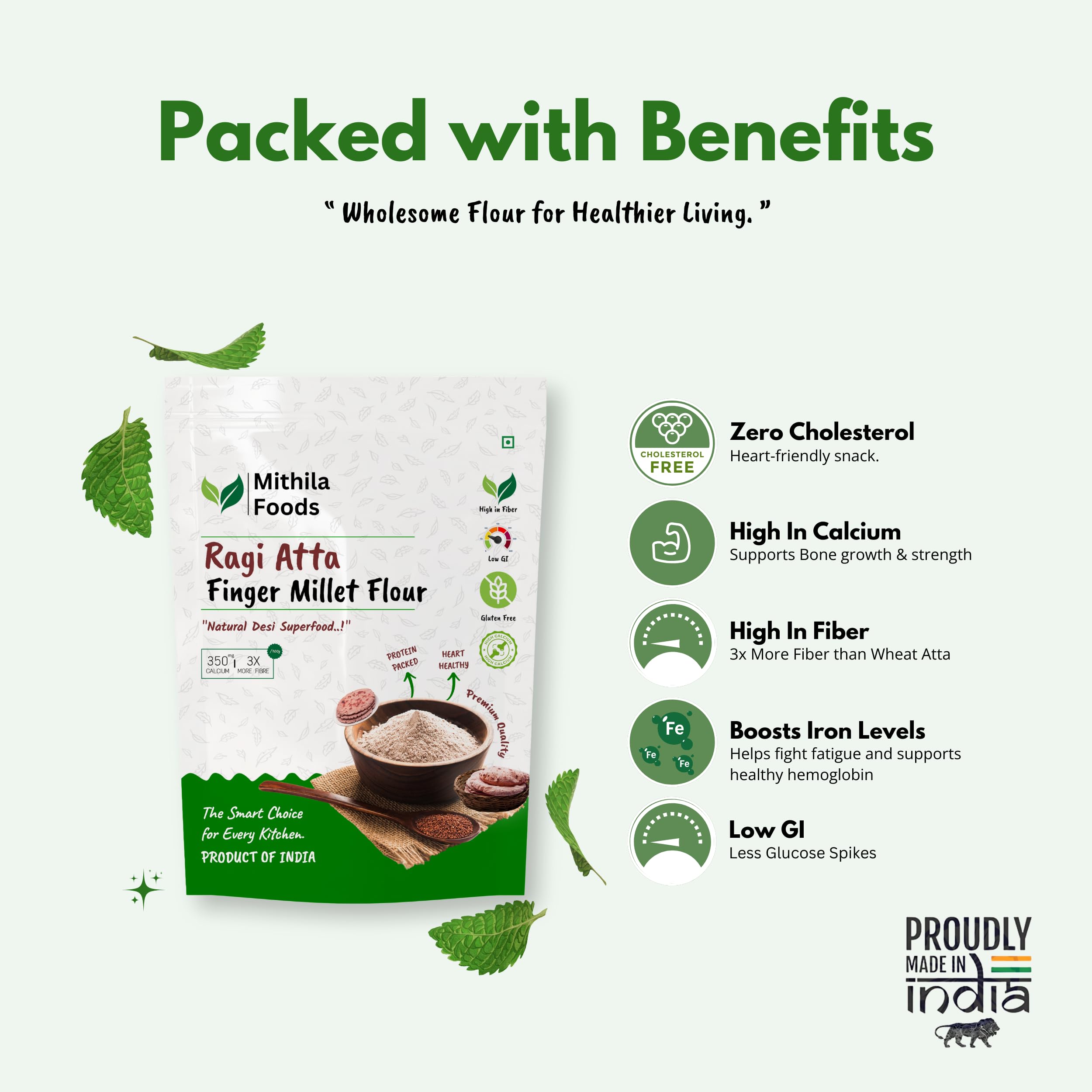 MITHILA FOODS 1 kg Ragi Atta | Gluten-Free Finger Millet Flour | High Fibre & Protein | Soft Rotis | Nachni/Kelvaragu Atta | Authentic Traditional Flavor from Gumla, Jharkhand - India's Ragi Capital - Image 4 thumbnail