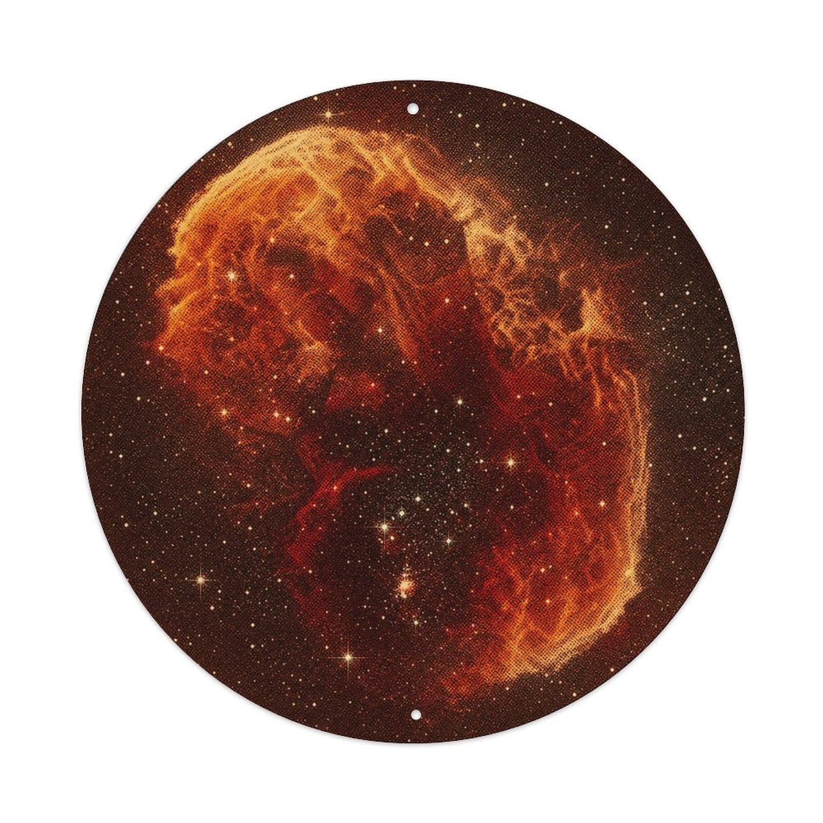 Okngb Style Scientific Barnard Loop Emission Nebula Astronomy Chart Metal Tin Sign Plaque Wall Decor For Cafe, Man Cave, Club Bar, Office, Home Garden Round Metal Poster 8X8inch