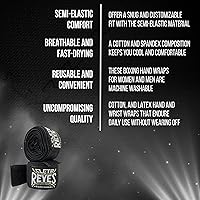 Vista 3 de CLETO REYES Vendas de mano de compresión para guantes de boxeo, elástico transpirable, MMA, kickboxing, Muay Thai, negro