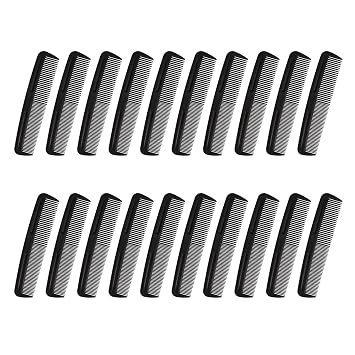 Cubaco 5 inch Hair Comb Pocket Size Mini Bulk Combs Perfect for Travelling, 20 Pack Black Combs for Unisex, Salon Barber Comb for All Hair Types