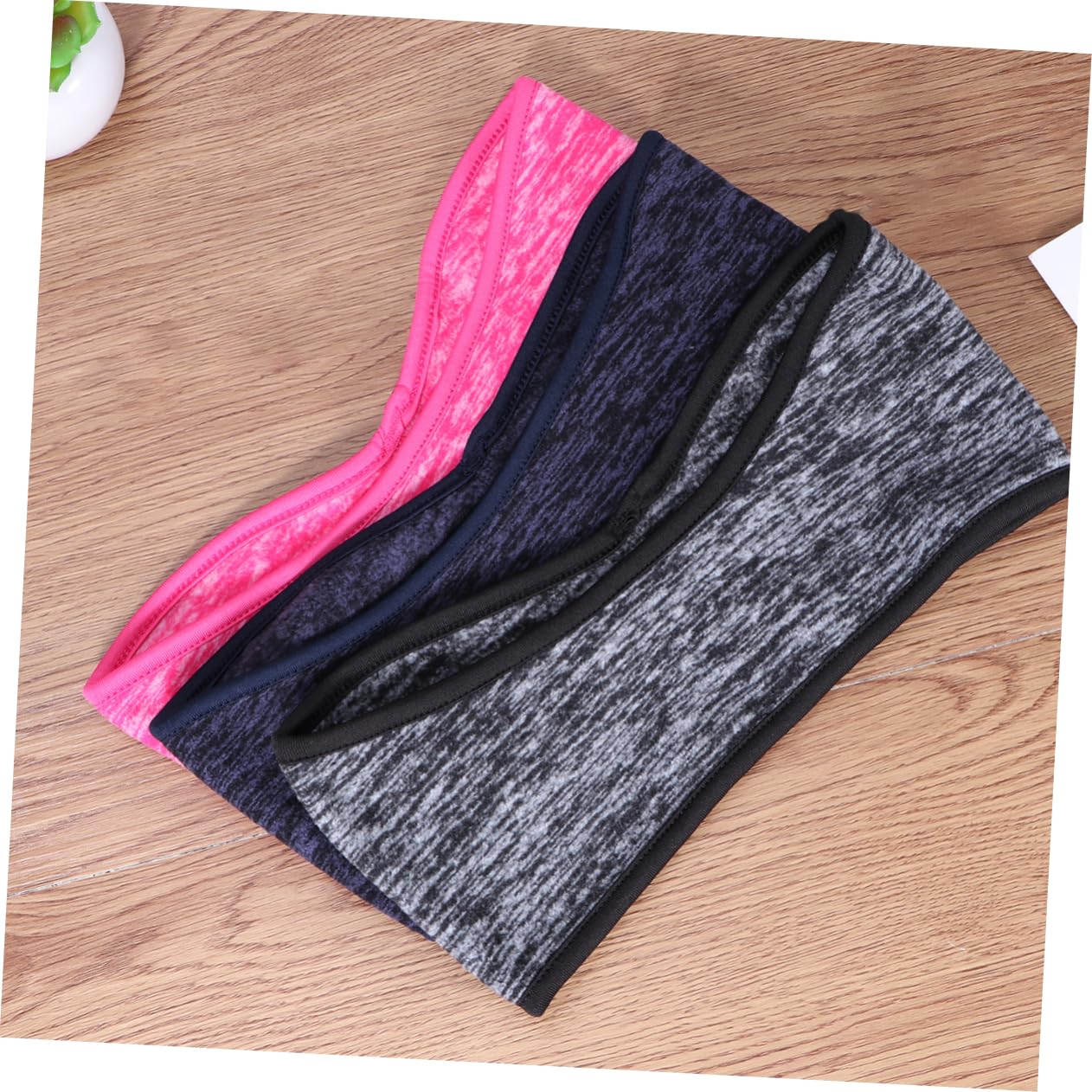 9piezas Diademas Antideslizantes De Forro para Oídos Calentadores De Oídos Absorbentes De Sudor Banda De Cabello para Correr y Yoga Azul y Rosado