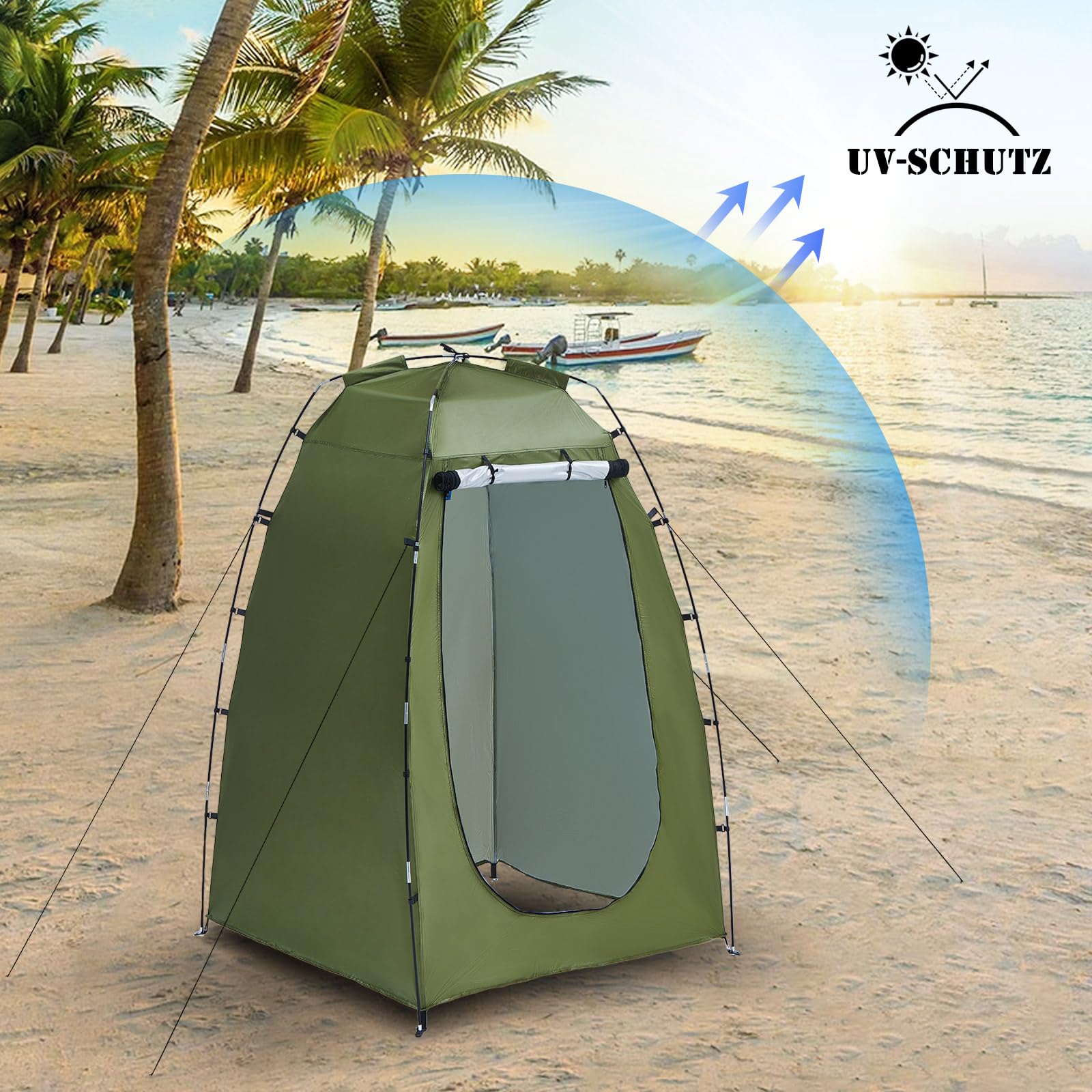 LEMROE Tente de plage avec sac de transport - Tente de douche étanche - Tente de toilette mobile pour le camping, la randonnée, l'extérieur - Tente pop-up