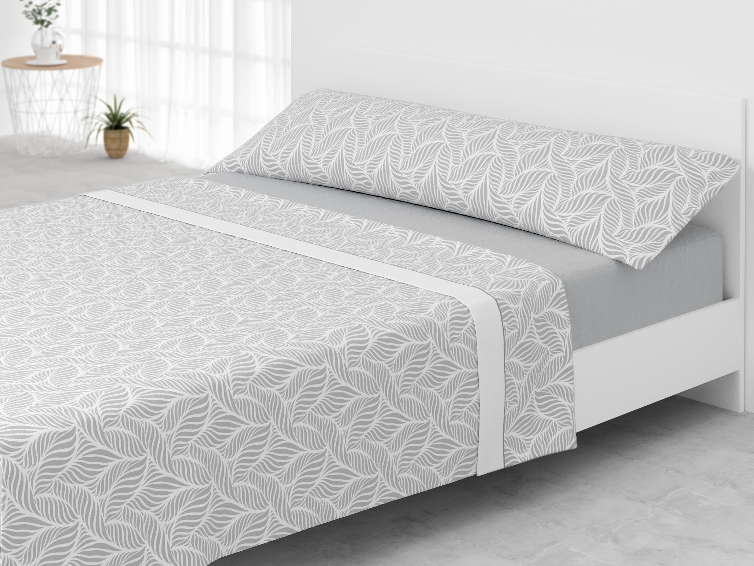 Liniva Home - Juego de Sábanas Coralina Estampada, térmica para Invierno - Modelo Cava (Gris, 150)