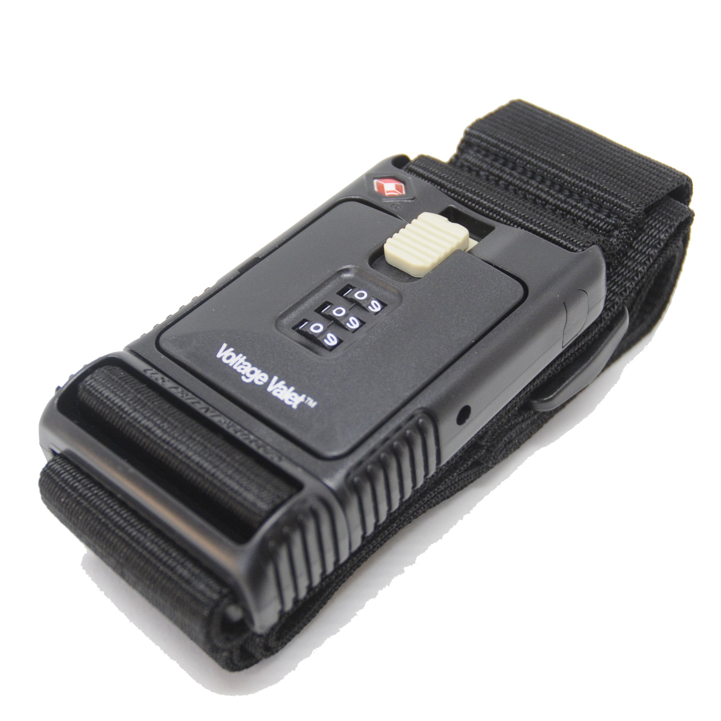 Voltage Valet TSA Approved Black Locking Luggage Strap - Strong NON-SLIP with TSA Combination Lock