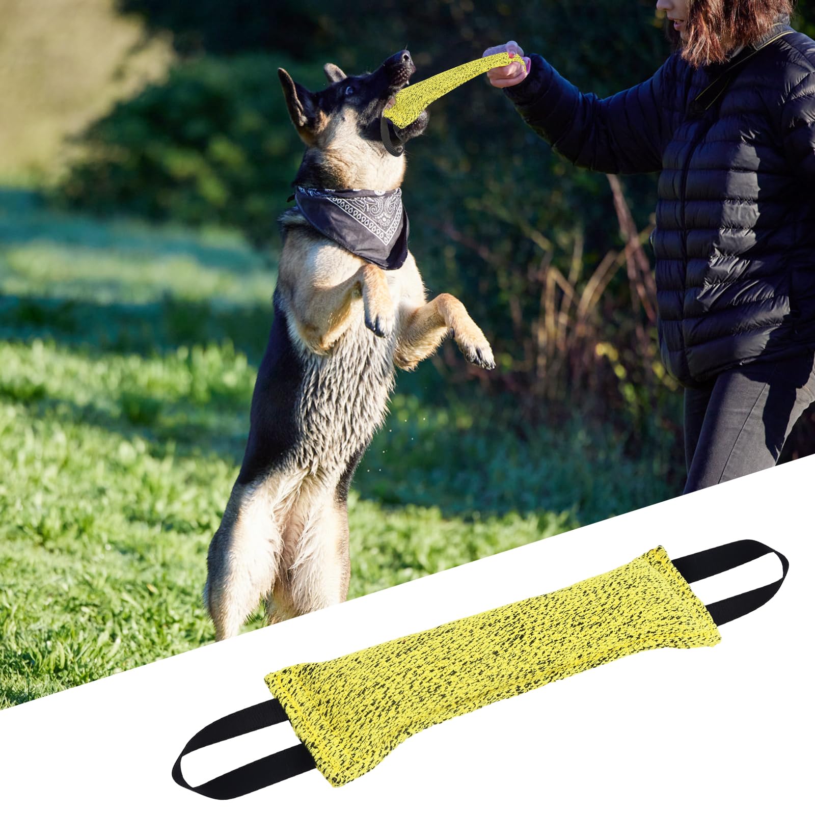2Pcs Boudin À Mordre Jouet pour Chien 30 cm Boudin Mordant Chiens Jouet Remorqueur Morsure Chien Jouet Interactif d'entraînement pour Chiens avec 2 Anses pour le Tir à la Corde et Récupération (Gris)
