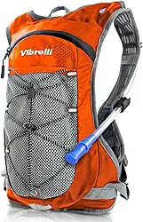 Vibrelli Mochila de hidratação Vibrelli e bexiga de hidratação de 2 litros – Válvula de mordida de alto fluxo – Pacote de hidratação para ciclismo, corrida, caminhada