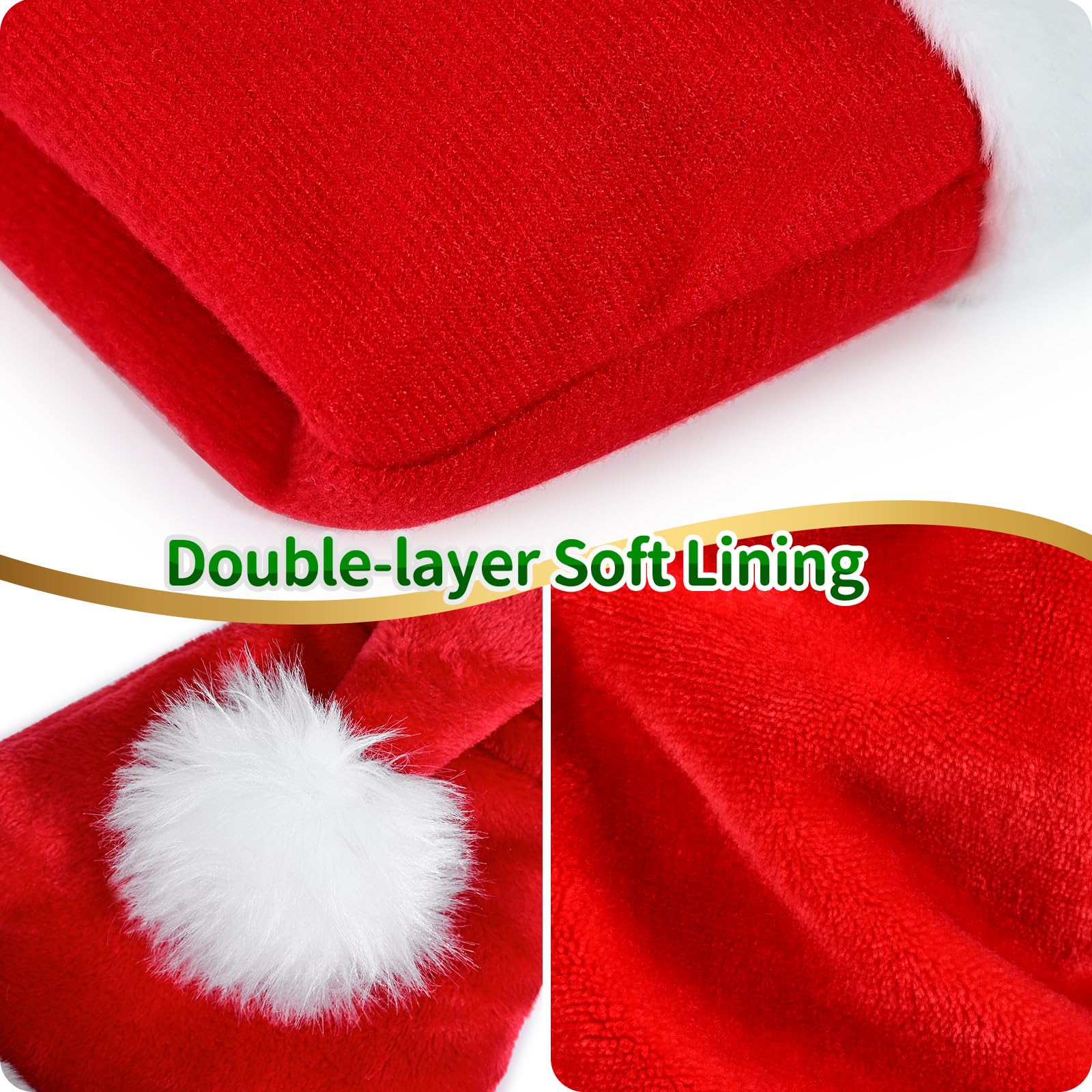 Ambandier Baby Santa Hat: My First Baby Soft Plush Classic Xmas Chirtmas Hat for Toddler Infant Thicken Comfortable Velvet Santa Claus for Christmas New Year Holiday Festive Theme Party - Image 3