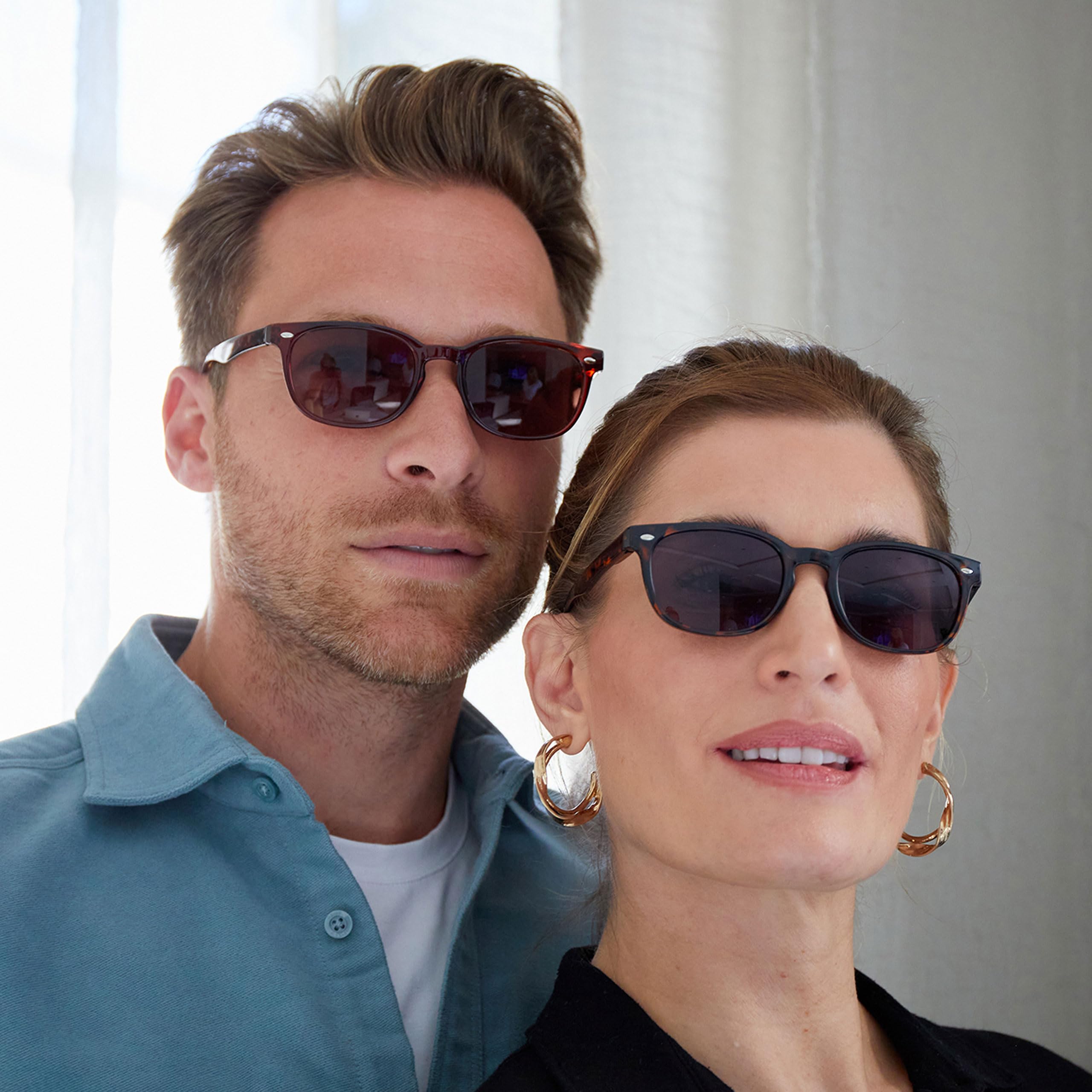 OPULIZE La Compañía Gafas De Lectura Marrón Carey Lectores De Sol UV400 Estilo Gregory Peck Hombres Mujeres S14-2T +2,00