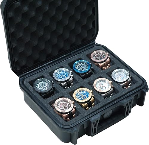 Vista 4 de Case Club Funda de transporte para 8 relojes organiza y protege tu colección de relojes en una carcasa dura, impermeable, de viaje y almacenamiento