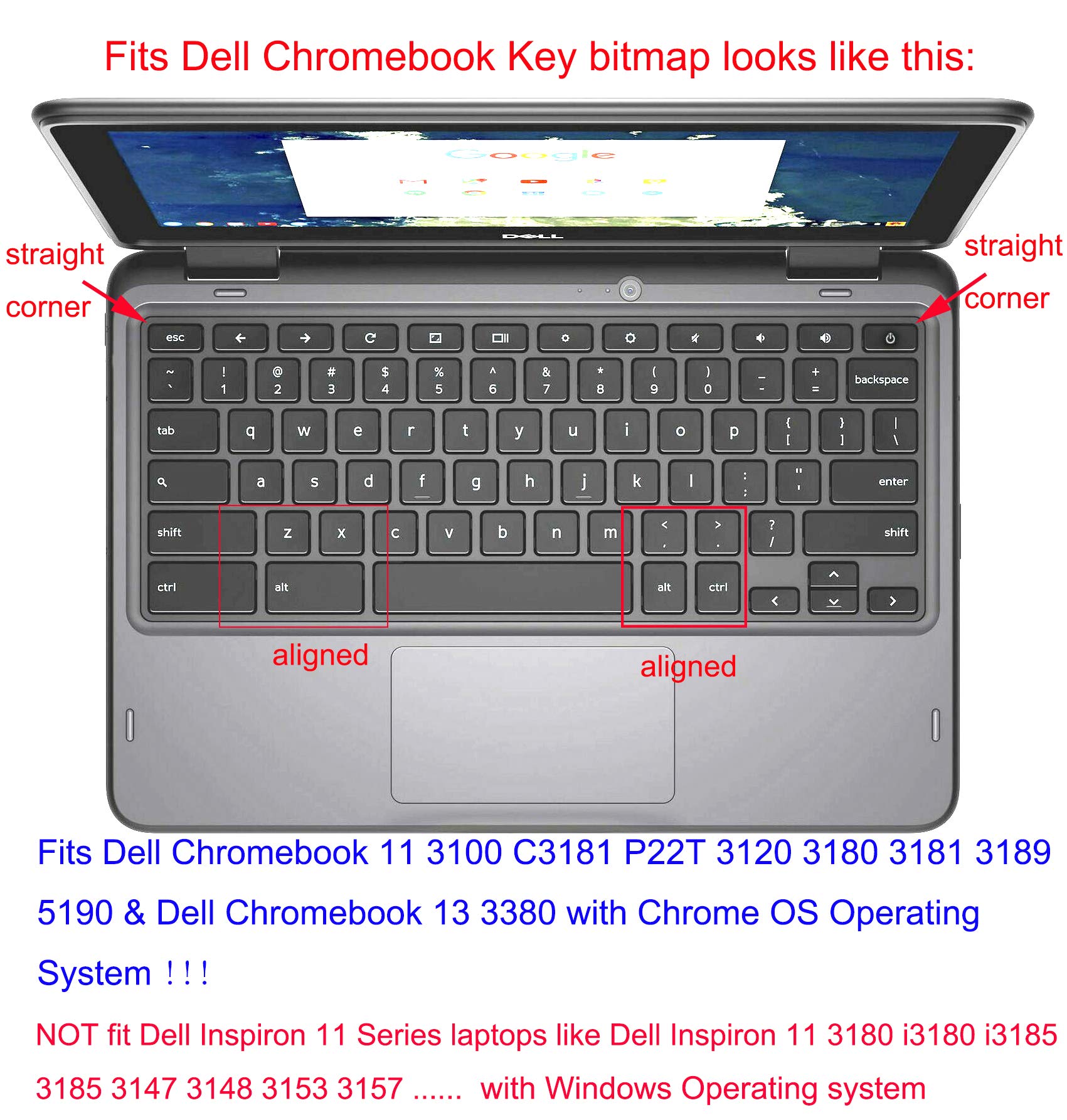 Keyboard Skin For Dell Inspiron 11 Chromebook 3100 C3181 P22t Dell Chromebook 11 6 31 3180 3181 31 5190 Dell Chromebook 13 3 3380 Not Fit Dell Inspiron 11 Windows System Laptop 3180 Black Amazon Sg Electronics