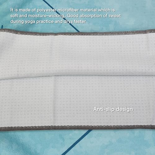 Miniatura 17 de Toallas de yoga, toalla antideslizante para esterilla de yoga caliente con puntos de agarre, manta de yoga de microfibra suave súper absorbente para