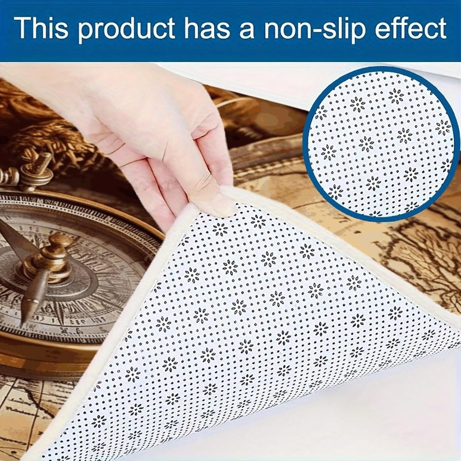 Compass and Old World Map Kitchen Rugs Set of 3 Non Slip Washable Kitchen Mats for Floor Soft Area Rug Kitchen Floor Mat Cushioned Anti Fatigue Mats Standing Sink Mat Decor Runner Rugs