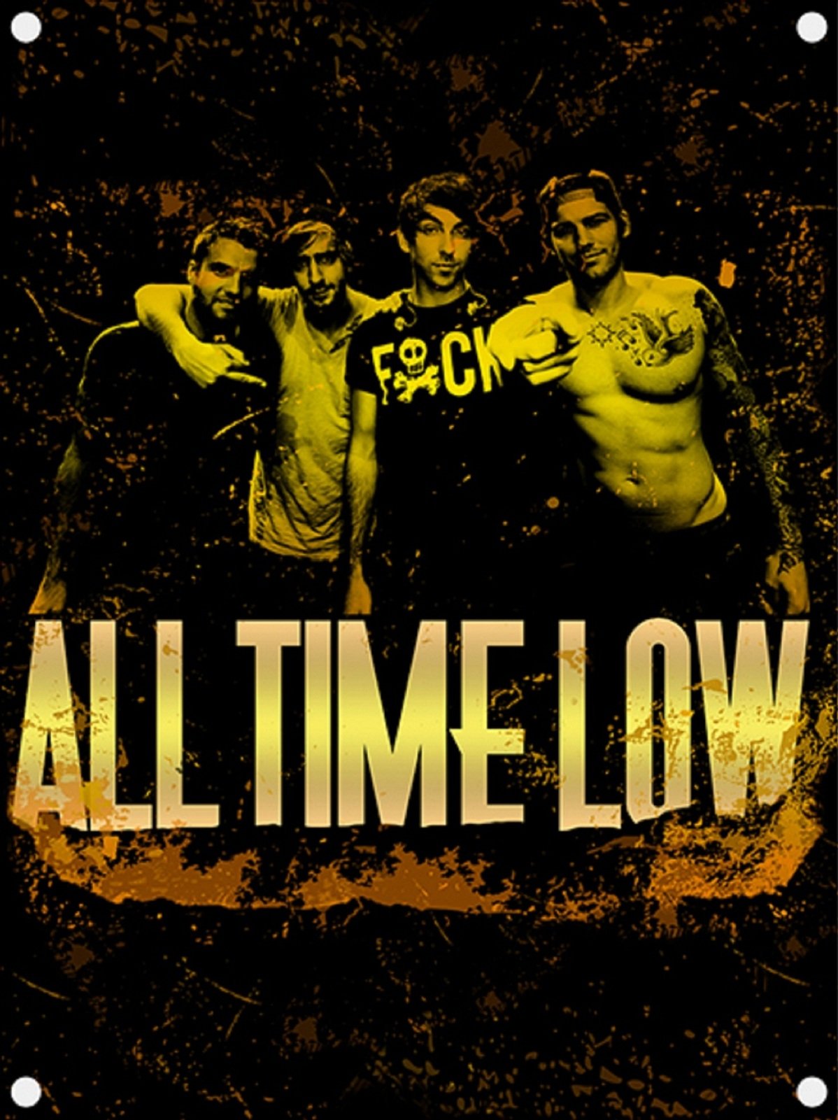 All Time Low Metal Finger logo new Official Textile Flag Poster 98cm x 74cm