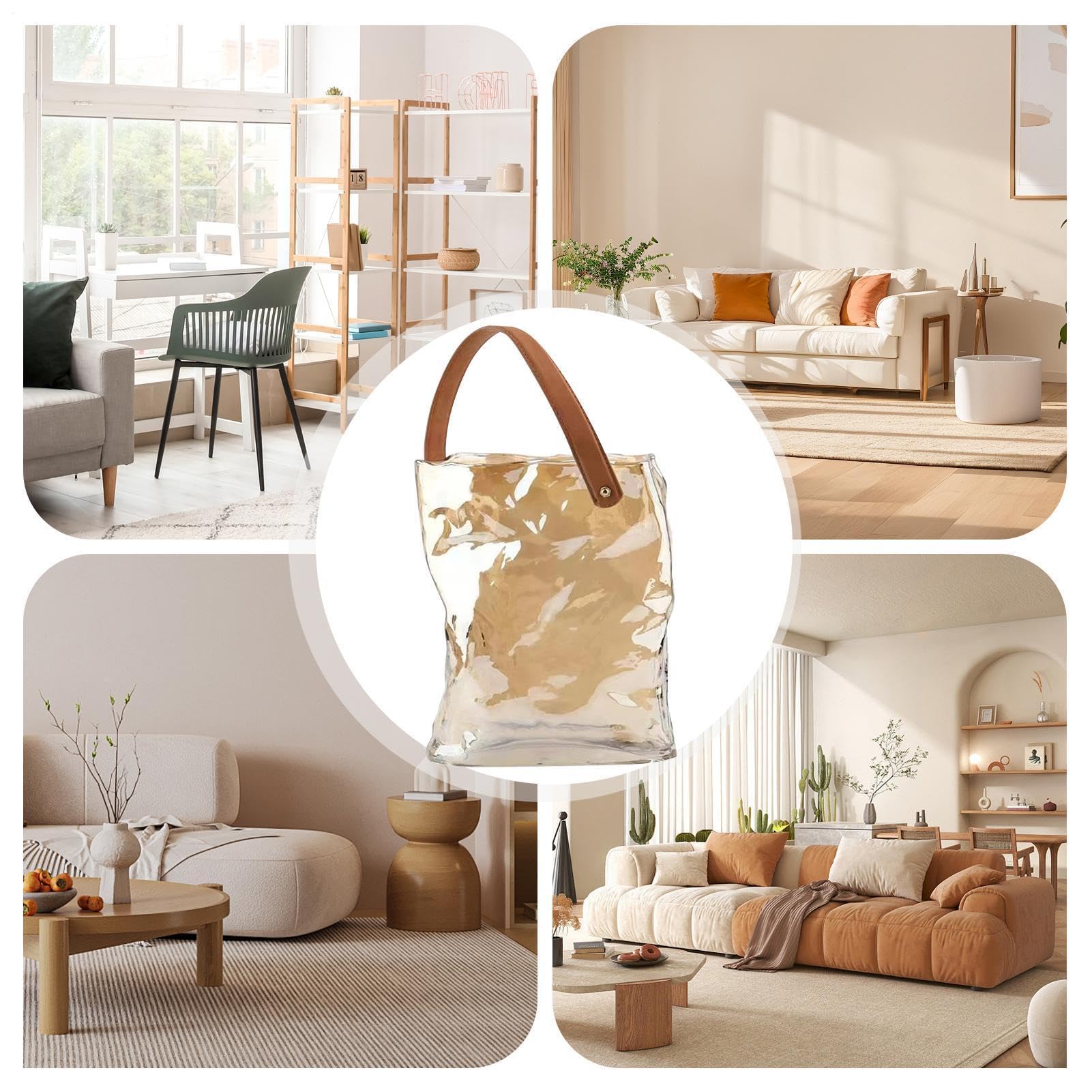 Taschenvase Ästhetische Moderne dekorative Wohnraumdeko | Blumengesteckhalter Vase Deko für Wohndeko Schlafzimmer Wohnzimmer Büro Landhausstil Geburtstag Einweihung Hochzeit Party