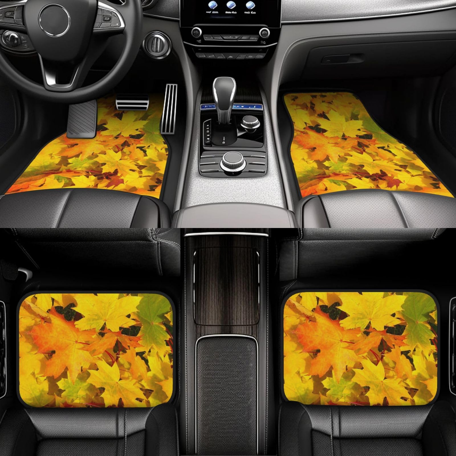 Herbstfarben, Herbstlaub, 4er-Set Auto-Fußmatten, Neopren-Fußmatten für Fahrzeuge, rutschfeste Auto-Fußmatten, Autozubehör