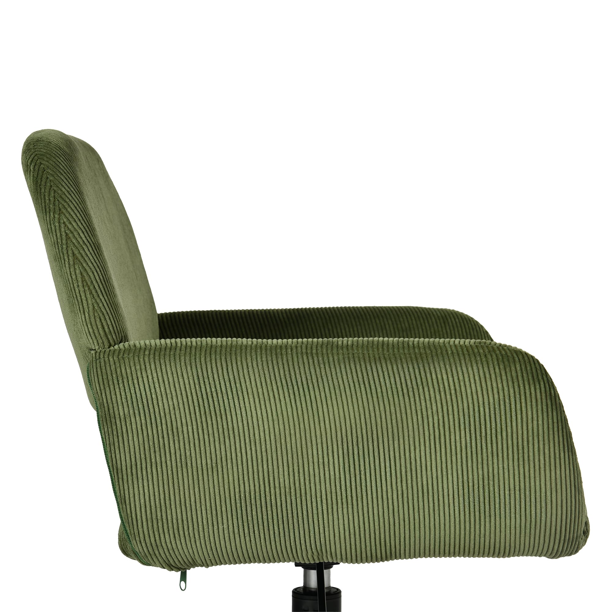 MEUBLE COSY Sedia da Ufficio Girevole Regolabile in Altezza Poltrona da Scrivania Toelette Seduta in Velluto a Coste con Ruote per Studio Camera da Letto, Verde