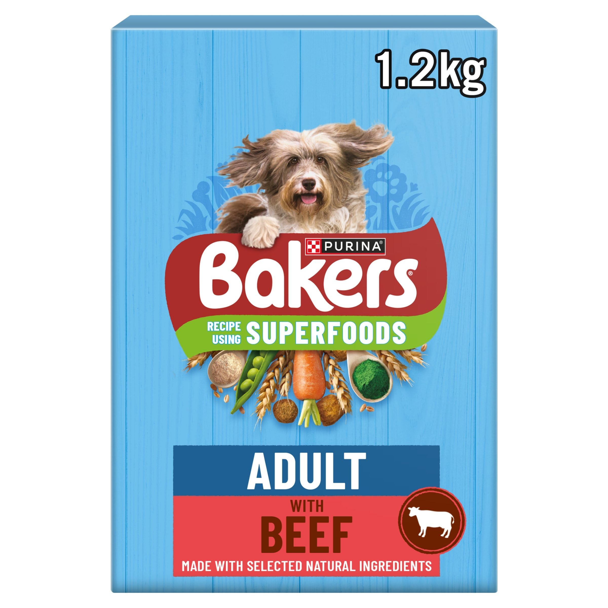 Bakers Superfoods Beef With Vegetables Dry Dog Food - 1.2Kg