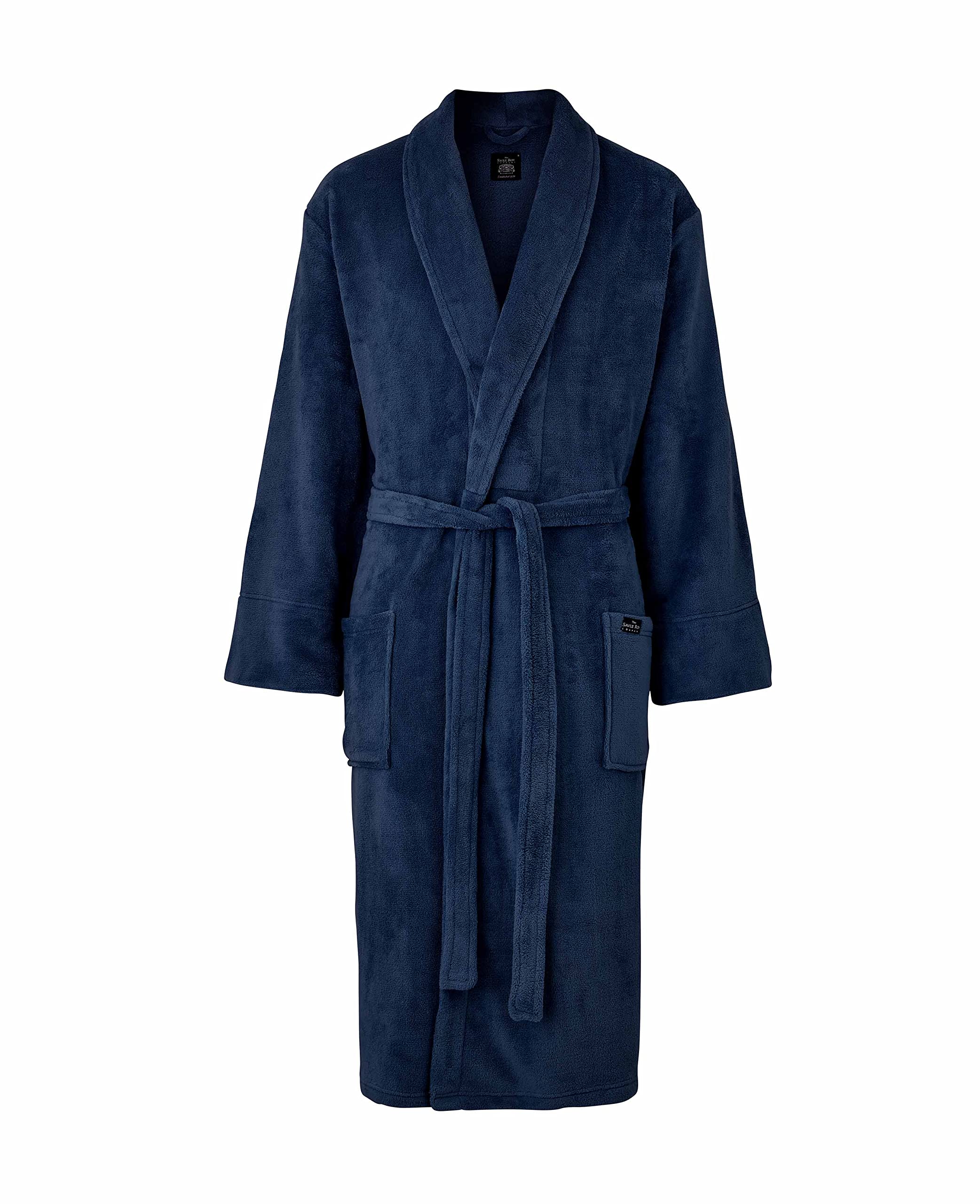 THE SAVILE ROW COMPANY LONDONSavile Row Men’s Super Soft Dressing Gown - Fleece Lightweight Bath Robe Warm Cozy Sleepwear