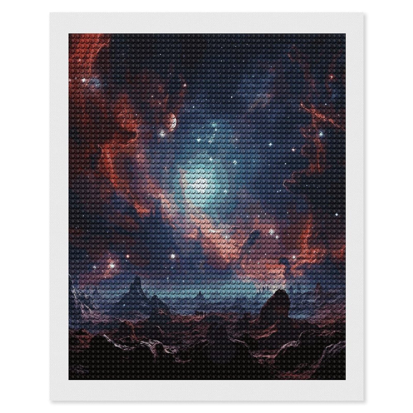 LDGSUPH Space with Cluster Diamond Painting Kits for Adults Paint with Diamond Pictures Art DIY Full Drill Diamond Dots Painting Personalized Diamond Photo for Home Wall Decor Gift 16"x20"