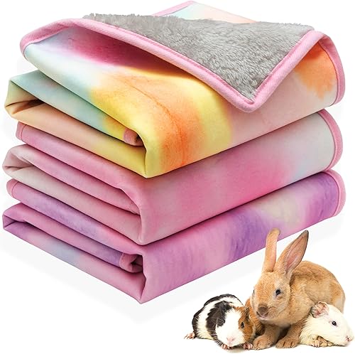 Ropa de cama de conejillo de indias – Paquete de 3 accesorios impermeables para jaula de animales pequeños para conejillos de indias, ratas,