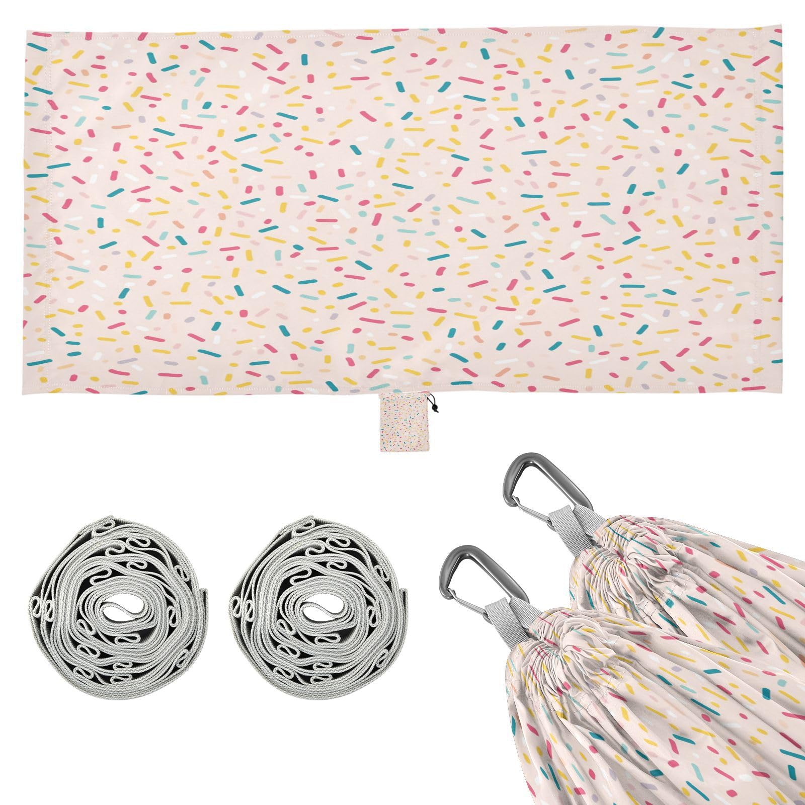 ATTX Colorful Sprinkles Camping Hammock - Lightweight & Portable Hammocks, Heavy Duty 330lbs Capacity for Indoor, Hiking, Backpacking, Travel, Backyard, Beach#189