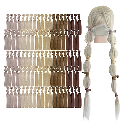 Miniatura 28 de MEEDEE Paquete de 100 unidades de lazos para el cabello de cinta blanca sin arrugas y suaves con nudo - Sin daños, sin dolor, sin causar arrugas