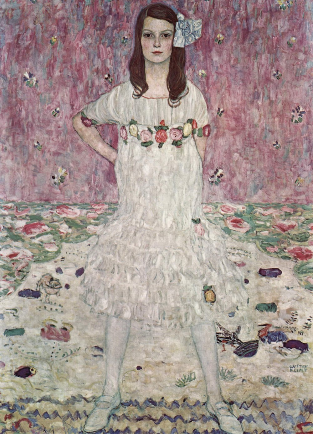 Portrait in White Gustav Klimt grand tableau anti reflet pour mur vide