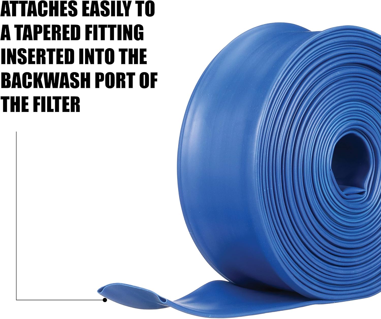 Blue Devil 75-Foot Backwash Hose for Pool with Hose Clamp, 2" W x 75' L