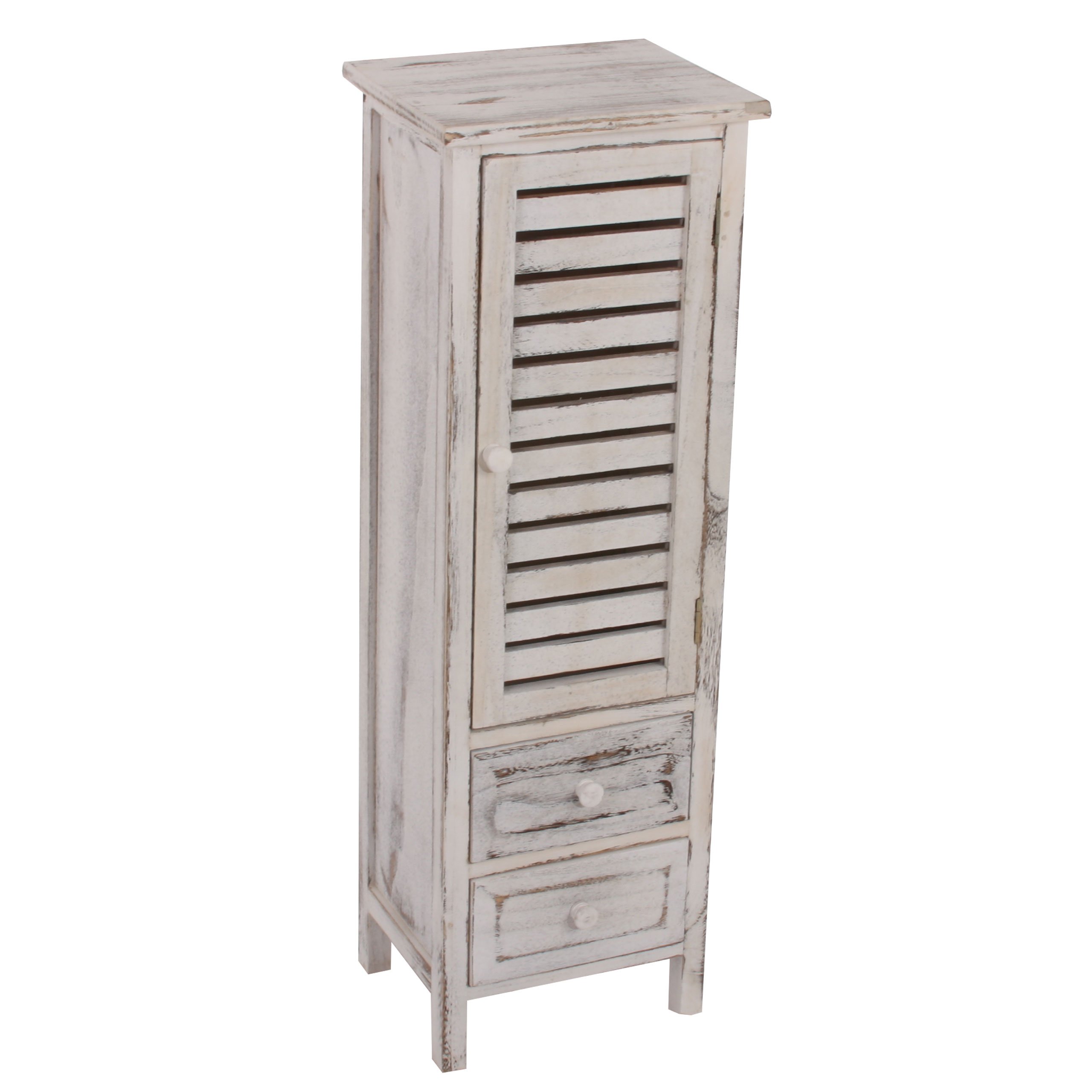 Mendler Kommode Shabby-Look, 90x30x25cm - weiß