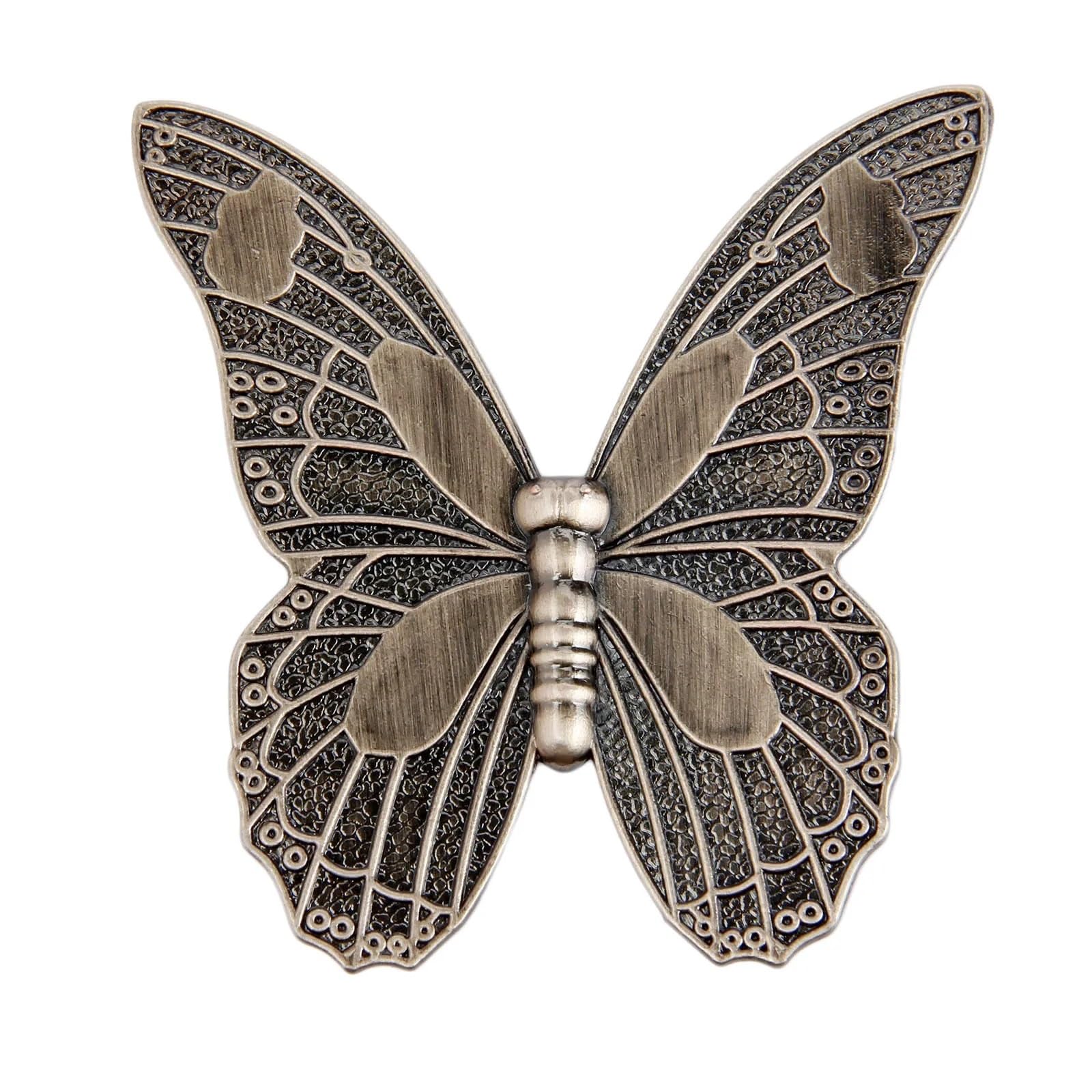BIVOO 1pc Vintage Butterfly Kitchen Handle Antique Bronze Furniture Dresser Pull Drawer Cabinet Knob And Handle Furniture Hardware(80MM Green Bronze)