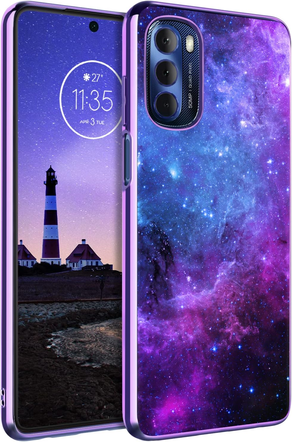 HualuBro Funda Para Motorola Moto G Stylus 2021, Funda Libro De Retro PU Cuero Con Ranura Para Tarjetas Y Billetera Flip Cover Magnético Carcasa Para Motorola Moto G Stylus 2021 Case (Azul
