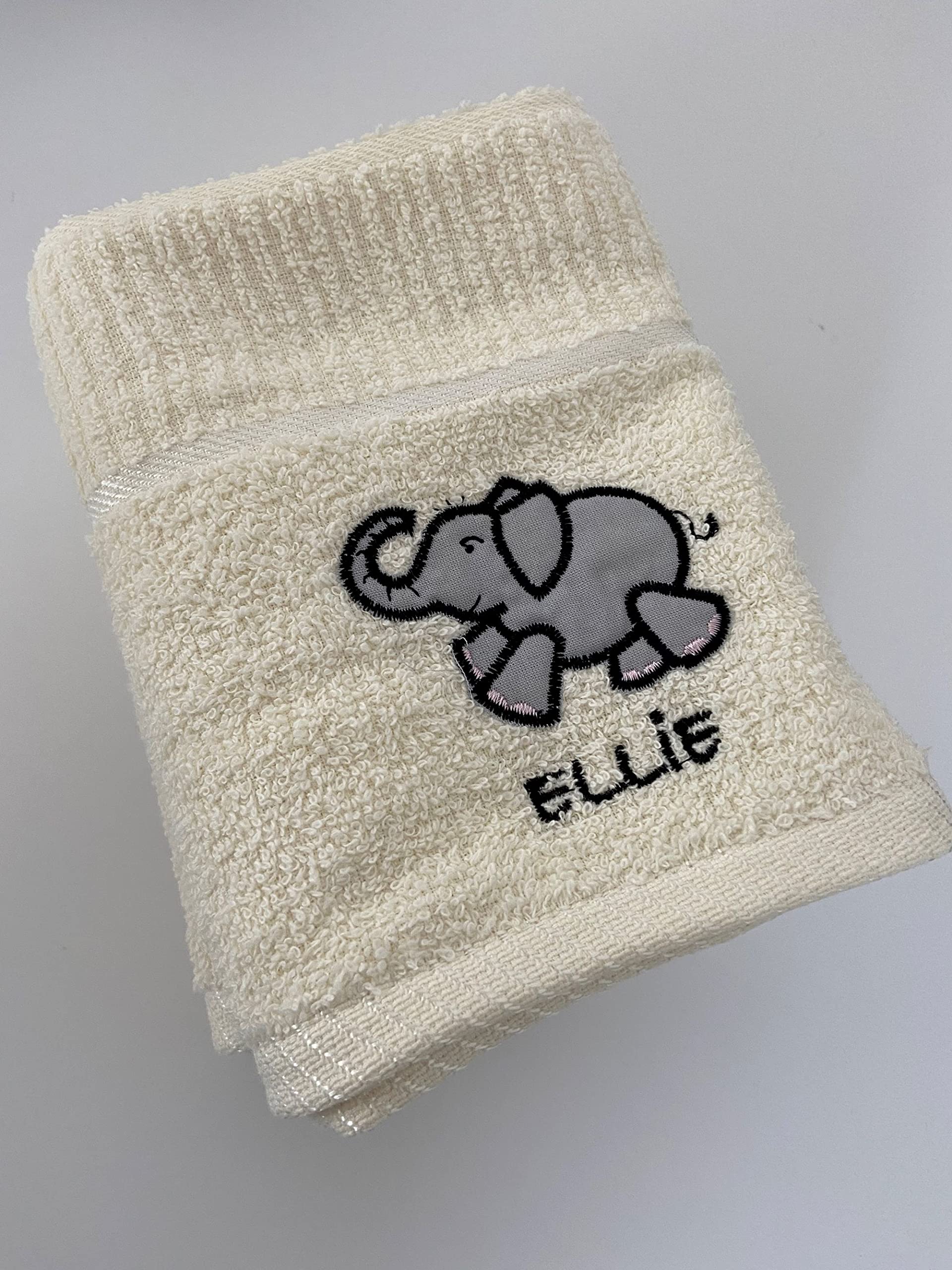 Riggs Cream 100% Cotton 3 Pack 'Ellie' Elephant Kitchen Hand Tea Towels In