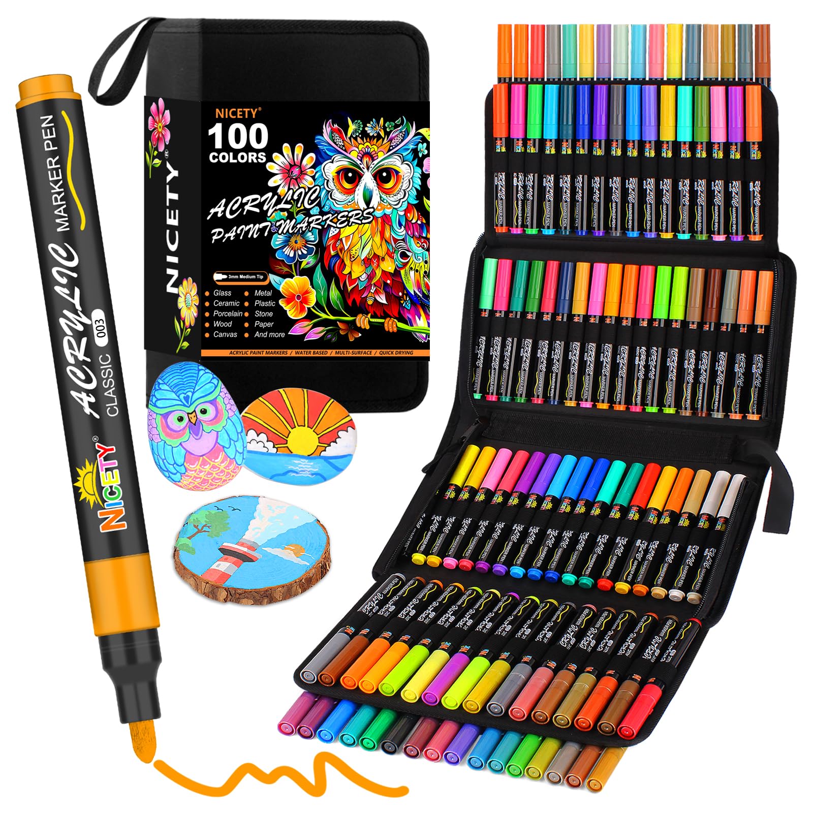 100 Pointes En Nylon Pour Marqueurs Peinture Stylos Dessin Pro