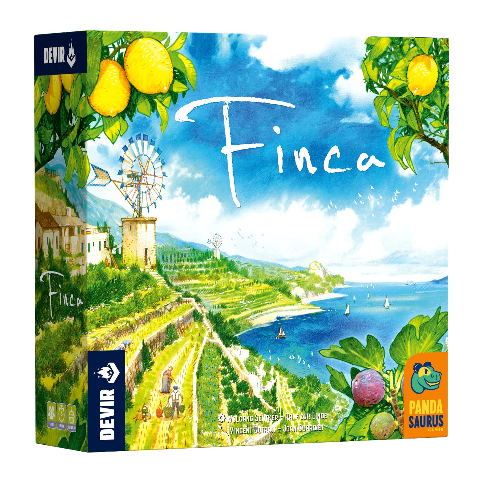 Devir Finca: Gioco da tavolo strategico a Maiorca, raccolta di risorse e consegne, edizione migliorata con mini espansioni, da 2 a 5 giocatori, +10 anni (BGFINSC)