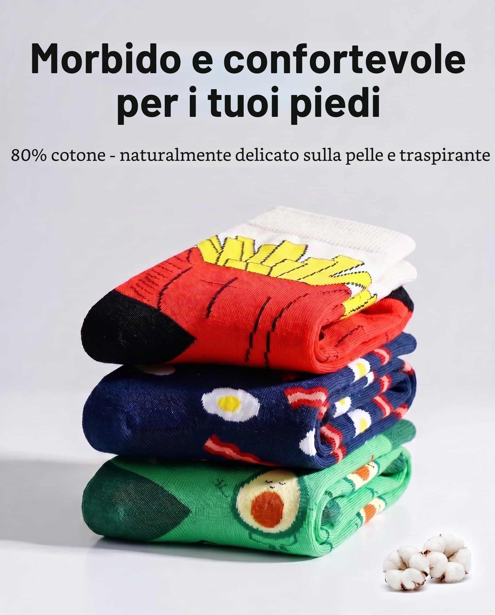WeciBor Calzini in Cotone Colorato Divertente Fantasia Arte da Uomo