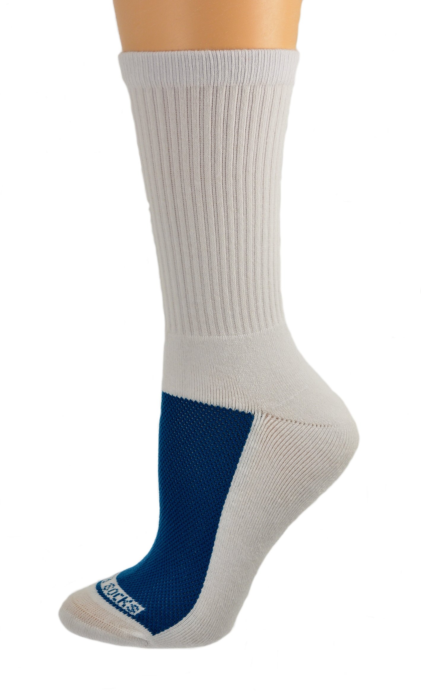 Sierra Socks #1 Womens Cotton Athletic Crew Cushioned 2 Pair Pack Sport Socks, No Blisters SWMCC 4007 (Sock Size 9-11, Shoe Size 6-10, White)
