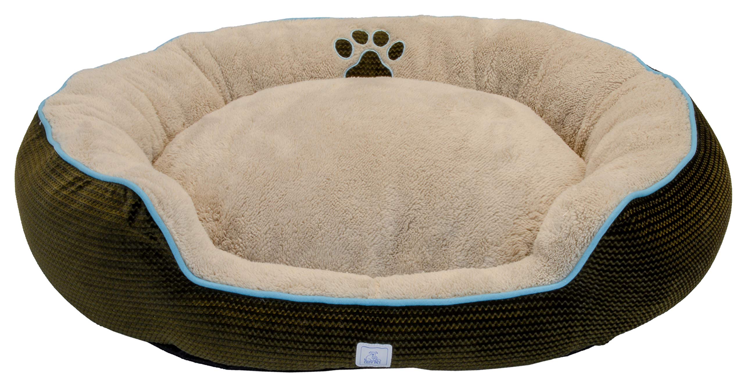 Cozy Pet Cuddler Bolster Dog Bed Brown 36 Inches