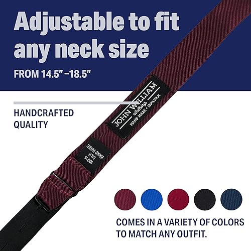Miniatura 3 de John William - Corbata de lazo para hombre 100 seda para esmoquin y boda talla única