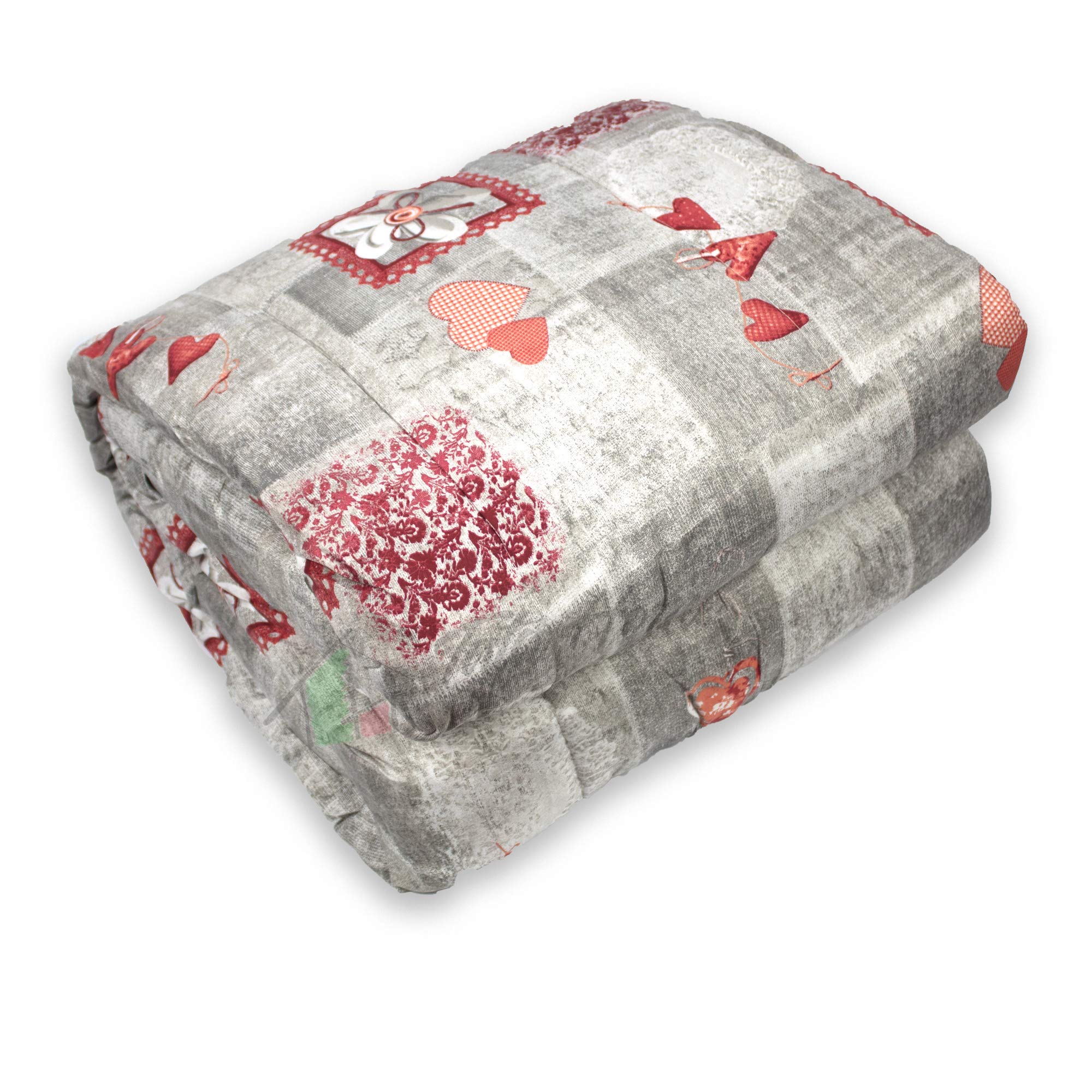 Tata Home Trapunta Invernale Grigia Shabby Chic in Morbida e