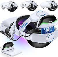 Vista 11 de Kawaye Head Strap for Meta Quest 3S/3/2, 6700mAh Hot-Swap Batteries for Oculus Head Strap Extend 2-3Hrs,Dual Dial Adjustable VR Headset Strap for
