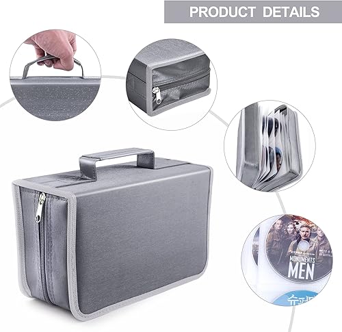 Miniatura 3 de Bivisen Soporte para CDDVD, capacidad de 128 CD, VCD multimedia, almacenamiento, soporte, folleto, organizador (plateado)