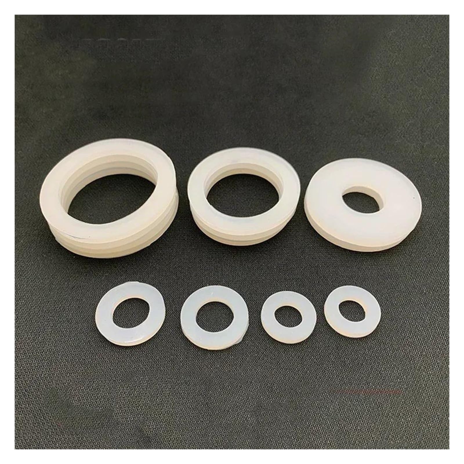 5Pcs DN15-DN400 White Silicone Flat Gasket Sealing Ring Shock-absorbing Buffer Heat-resistant Soft Cushion Elasticity(DN400 426X488X3_5PCS)