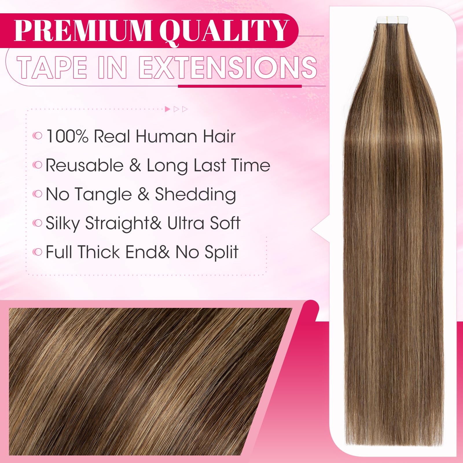 MY-LADY Seamless Invisible Tape Hair Extensions - Image 2