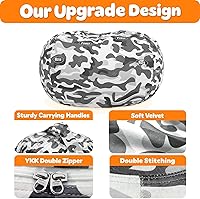 Vista 150 de Lukeight - Puf de almacenamiento de animales de peluche para niños, funda para puf de dinosaurio con cremallera para organizar la habitación