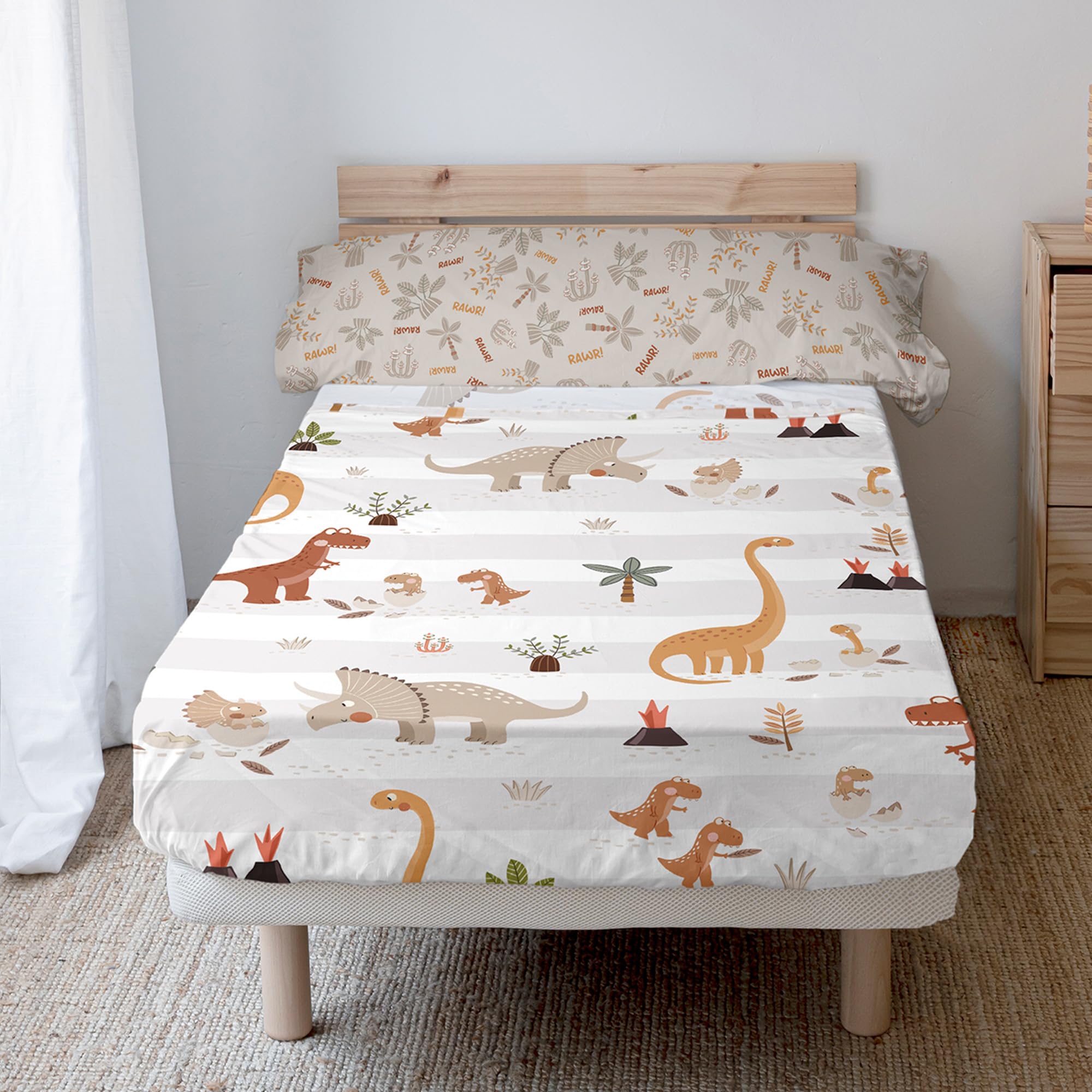 Drap dinosaure 160x270 cm pour créer un cocon doux après l'école