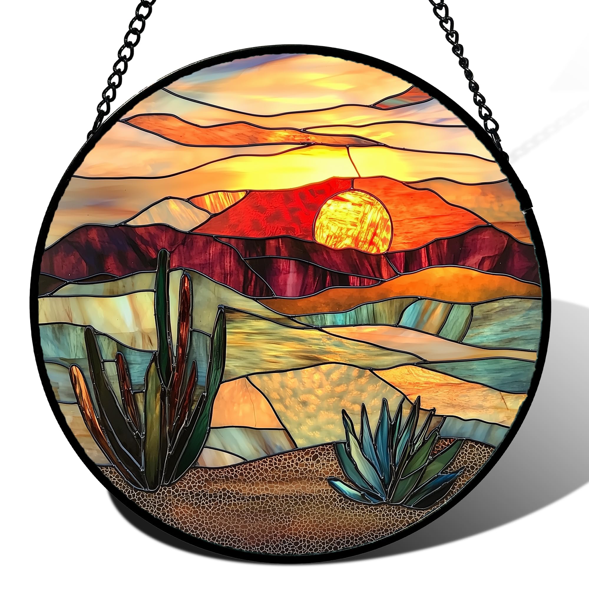 DASTOLL stained glass suncatcher desert scenery